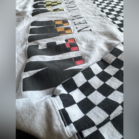 New York Over Sized Graphic Checkered Long Sleeve Shirt 100% Cotton - Picture 4 of 6